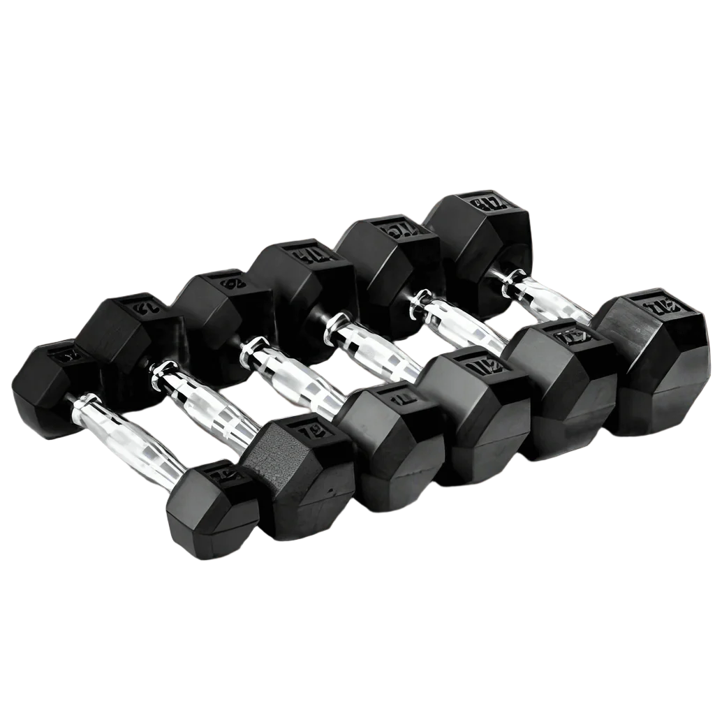 Apollo Athletics Rubber Dumbbell Set (5-50lbs)