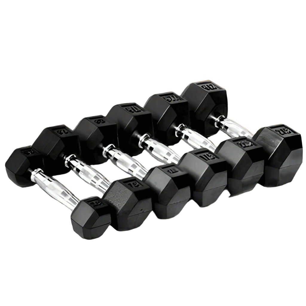Apollo Athletics Rubber Dumbbell Set (55-100lb)