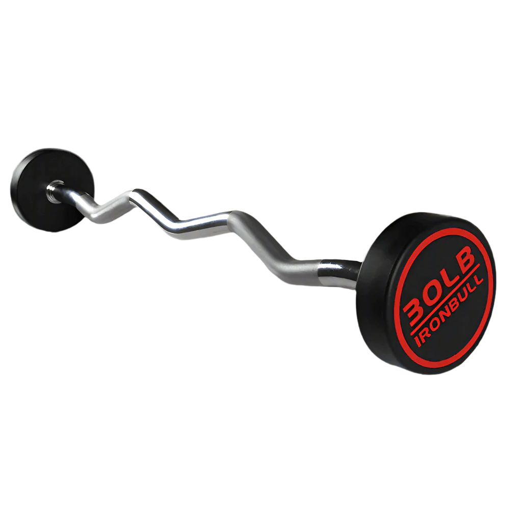 Apollo Athletics Fixed Rubber Encased Curl Bar Sets