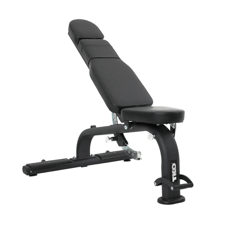 TKO FID Bench, adjustable workout bench for strength training with incline and decline positions.