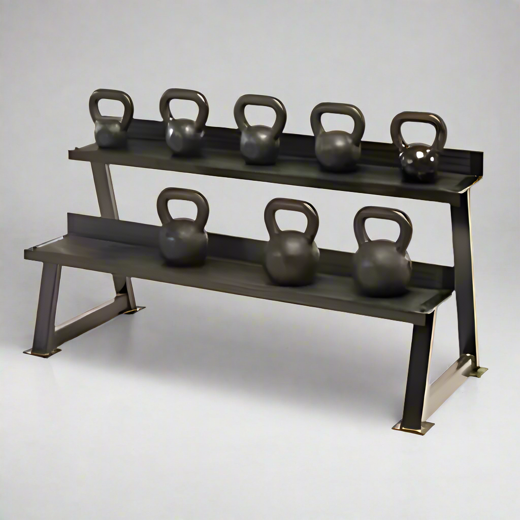 Apollo Athletics 2-Tier Kettle Bell Rack-Compact Gym Storage