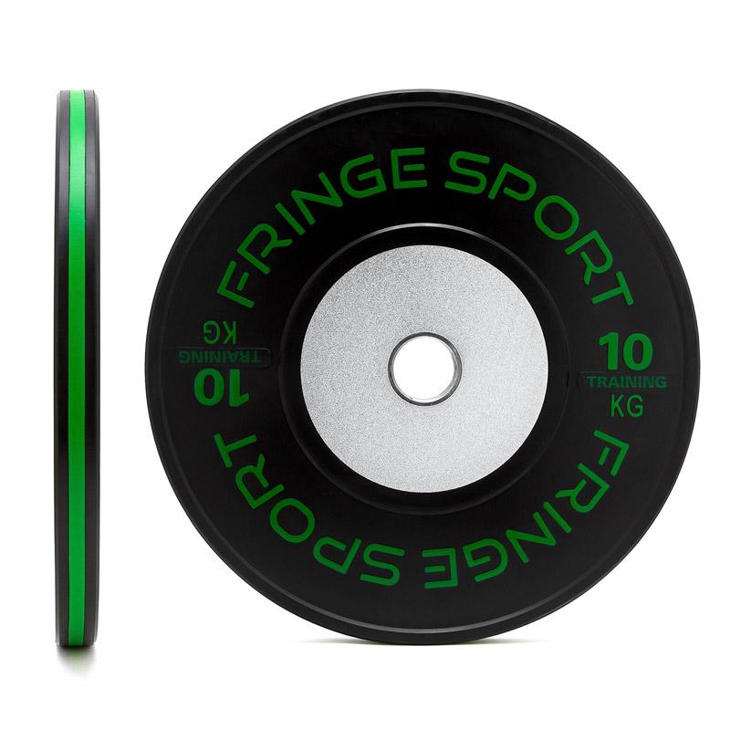 Fringe Sport Black Training Competition Plates - Kilos - front and side view