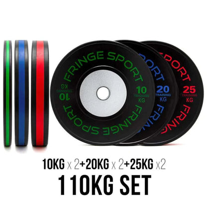 Fringe Sport Black Training Competition Plates - Kilos - front and side view