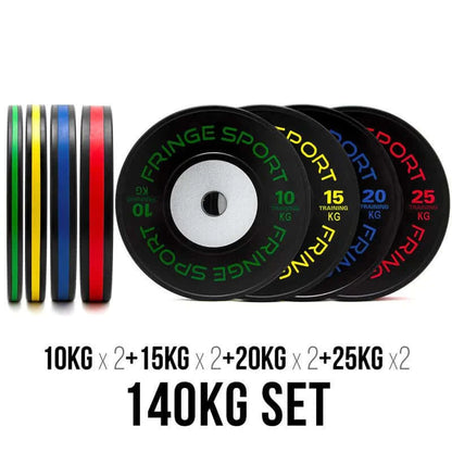 Fringe Sport Black Training Competition Plates - Kilos - front and side view