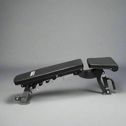 Fringe Sport Adjustable Incline and Decline Bench - side view decline