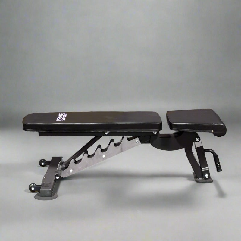 Fringe Sport Adjustable Incline and Decline Bench - side view flat