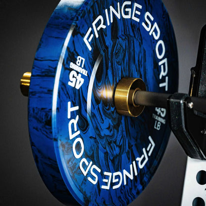 Fringe Sport 20 Kg Midas Revenge Bar - side view with weights