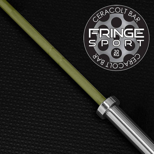 Fringe Sport 20kg Olive Drab Barbell - side view