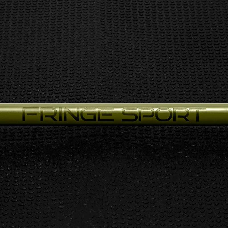 Fringe Sport 20kg Olive Drab Barbell - view of knurling