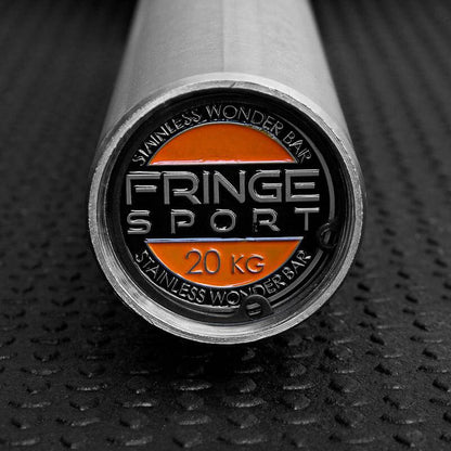 Fringe Sport 20kg Stainless Steel Wonder Bar - view of barbell end