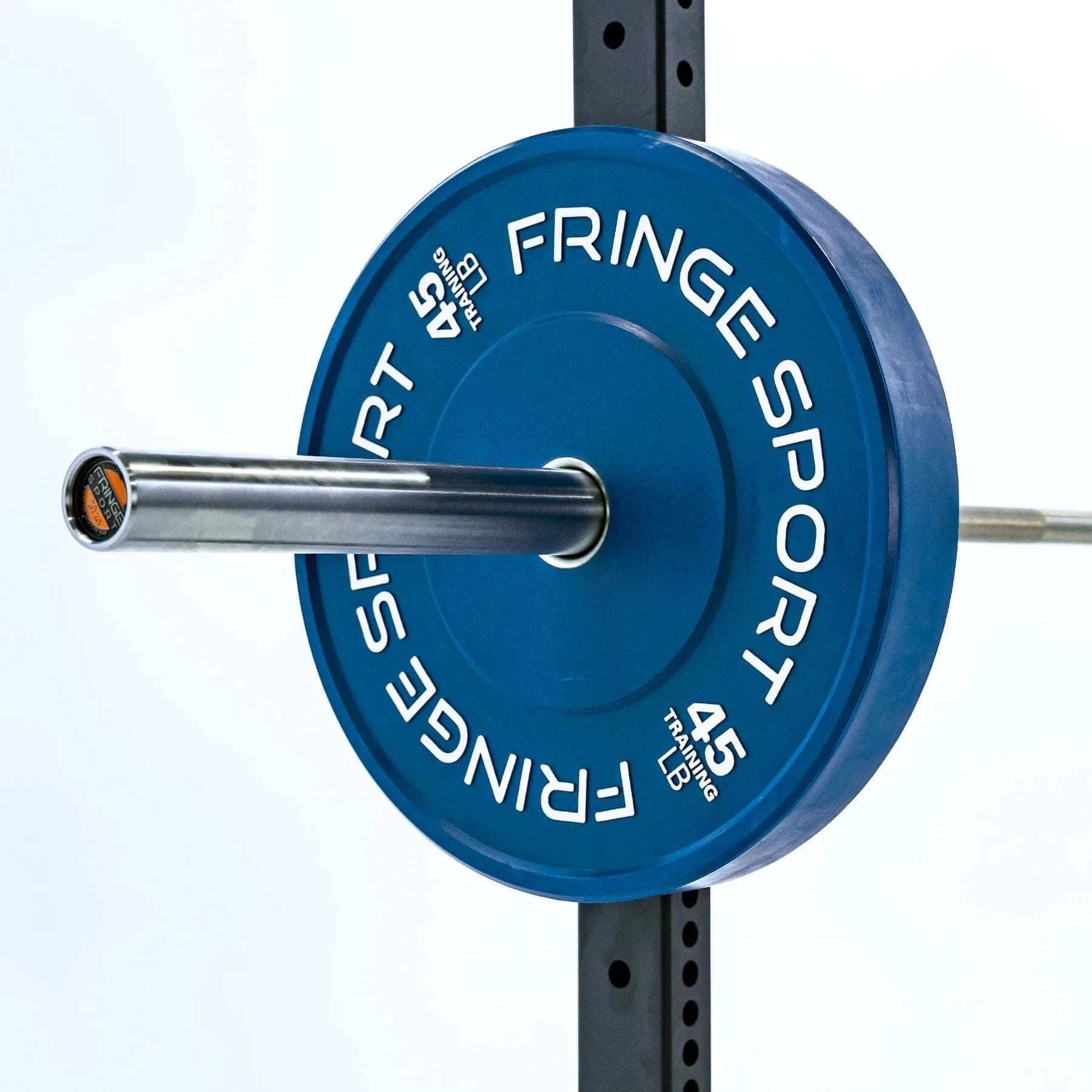 Fringe Sport 20kg Stainless Steel Wonder Bar - side view with weights