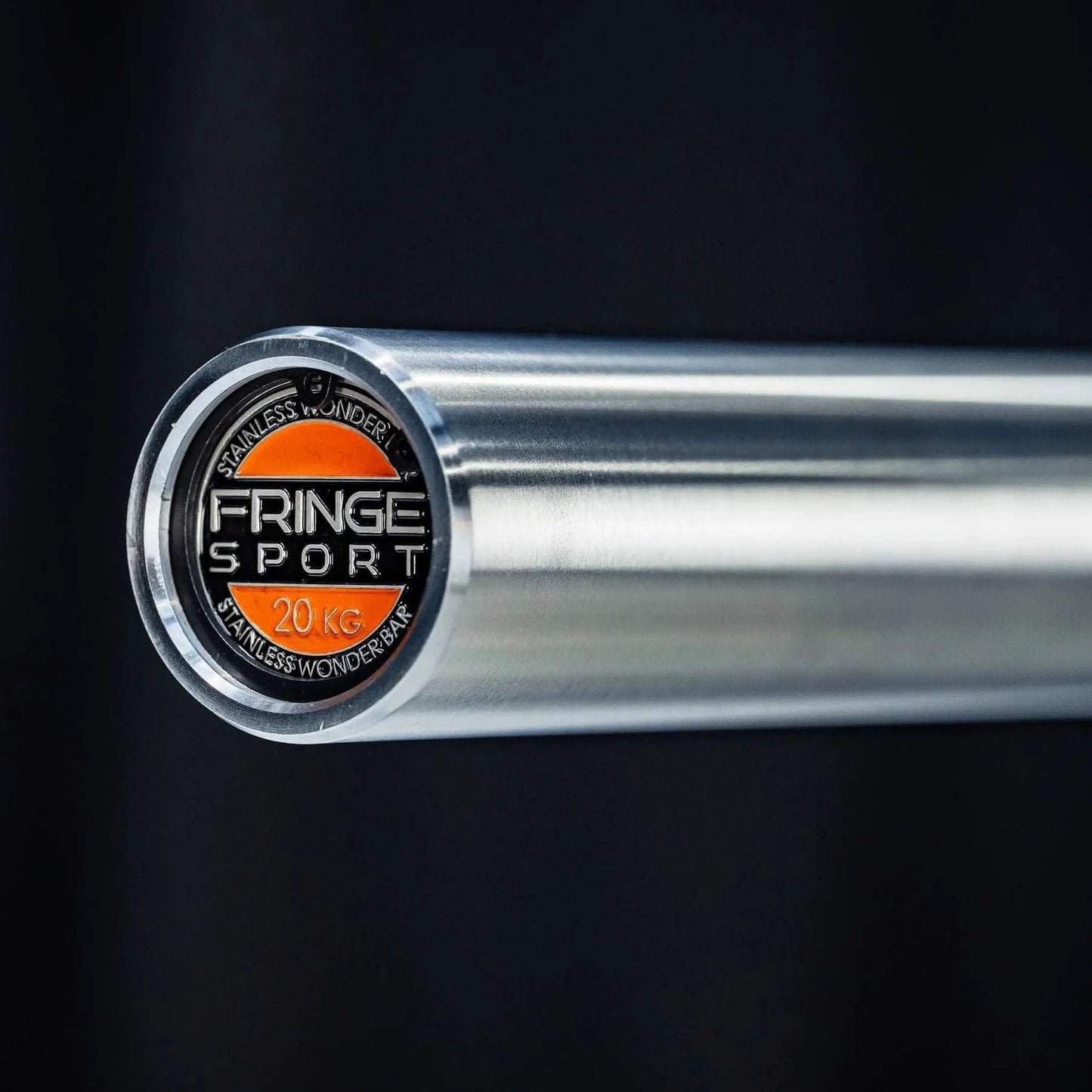 Fringe Sport 20kg Stainless Steel Wonder Bar - view of barbell sleeve