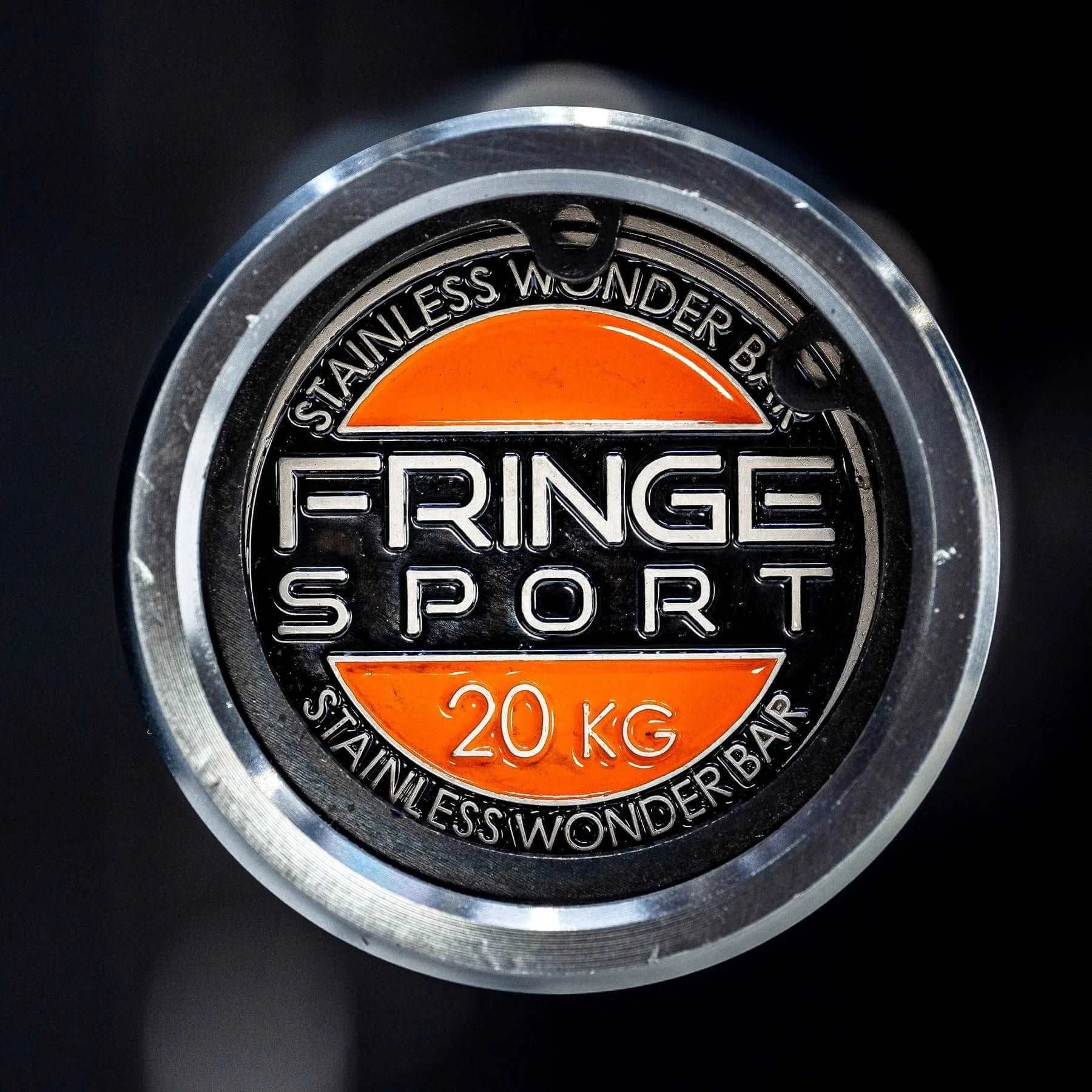 Fringe Sport 20kg Stainless Steel Wonder Bar - view of barbell end