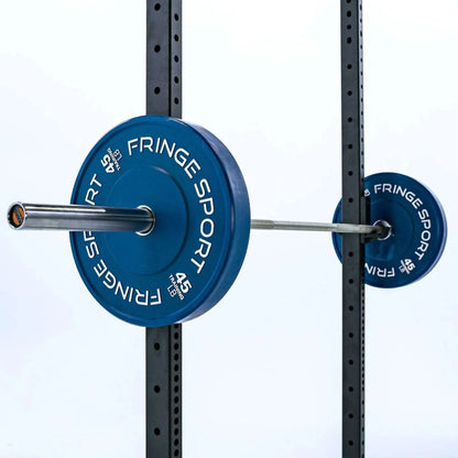 Fringe Sport 20kg Stainless Steel Wonder Bar - side view with weights