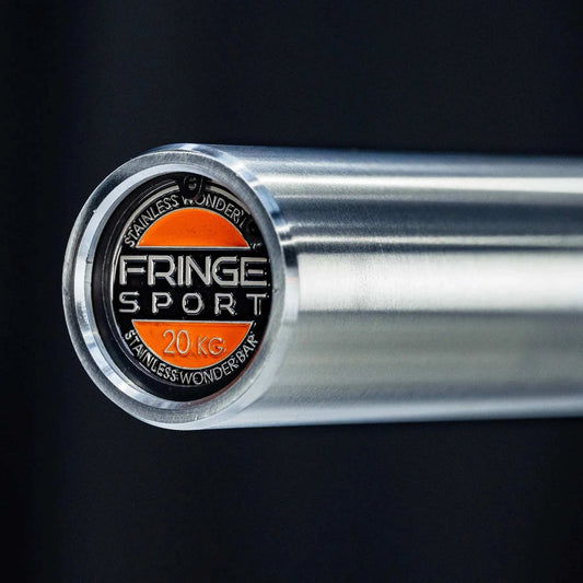 Fringe Sport 20kg Stainless Steel Wonder Bar - view of barbell end