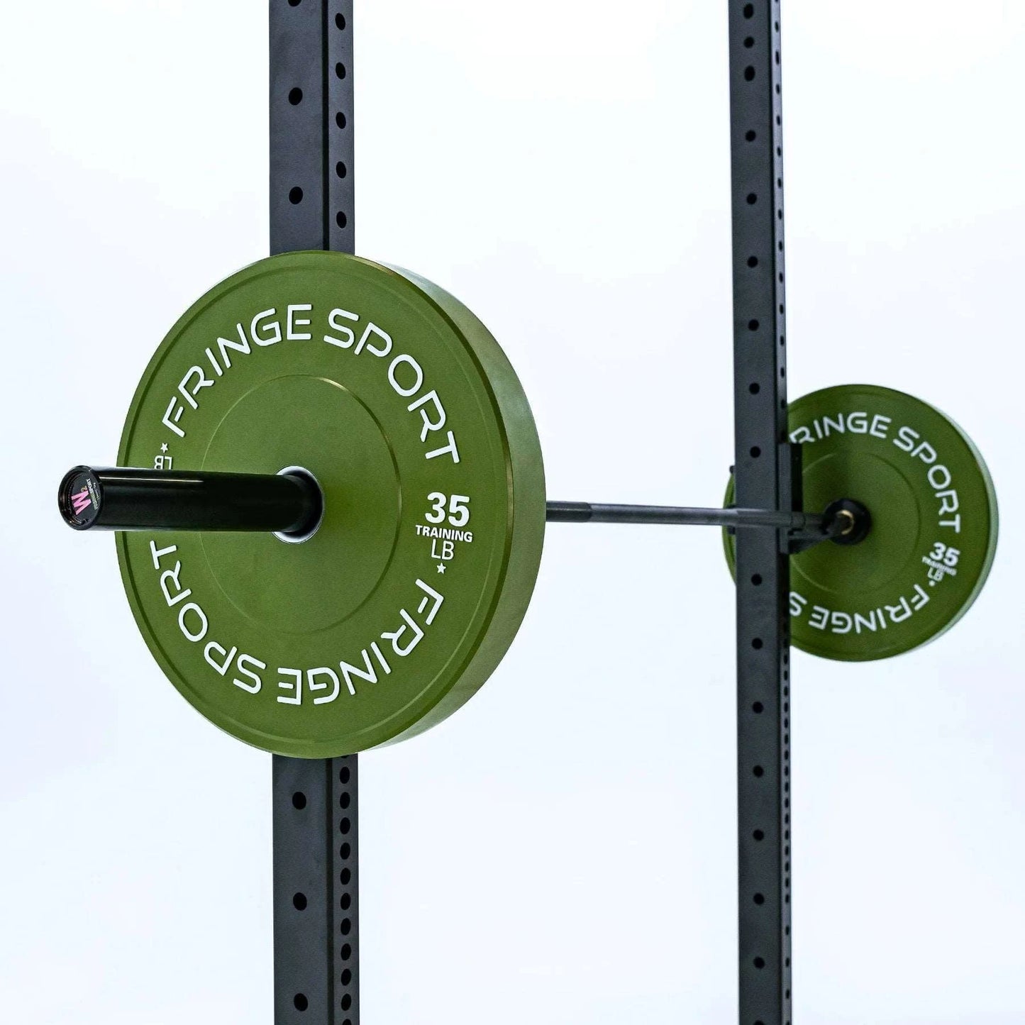 Fringe Sport 15 Kg Women's Wonder Bar Olympic Barbell - side view with plates