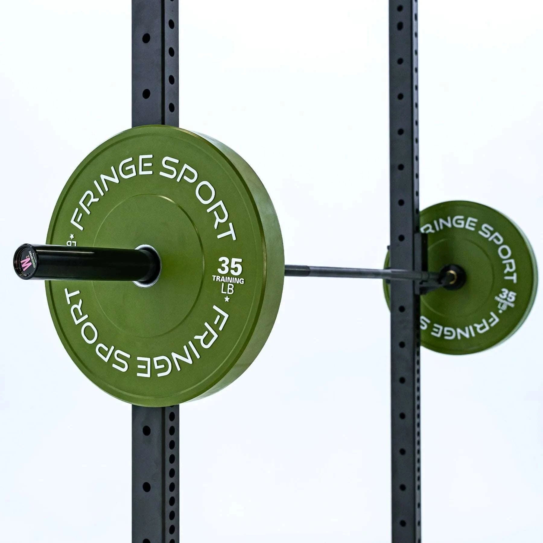 Fringe Sport 15 Kg Women's Wonder Bar Olympic Barbell - side view with plates