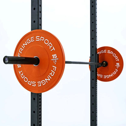 Fringe Sport 15 Kg Women's Wonder Bar Olympic Barbell - side view with plates