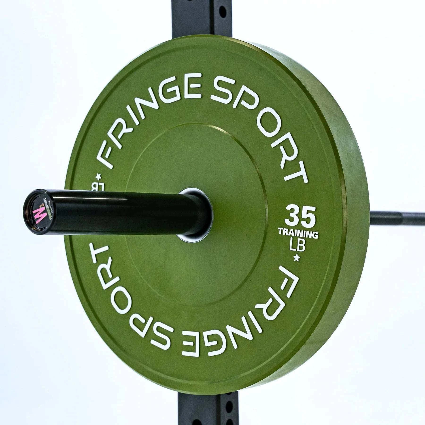 Fringe Sport 15 Kg Women's Wonder Bar Olympic Barbell - view of sleeve with plate